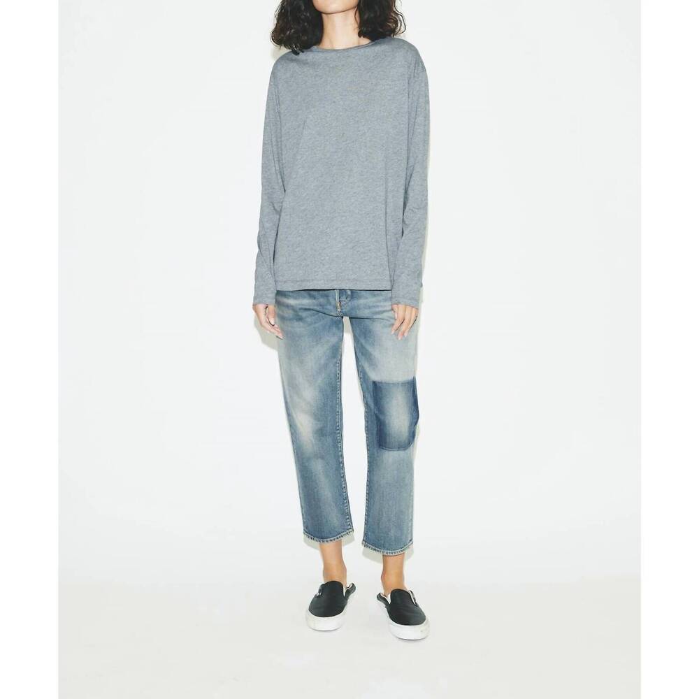 NEW 6397 yoke tee in grey melange